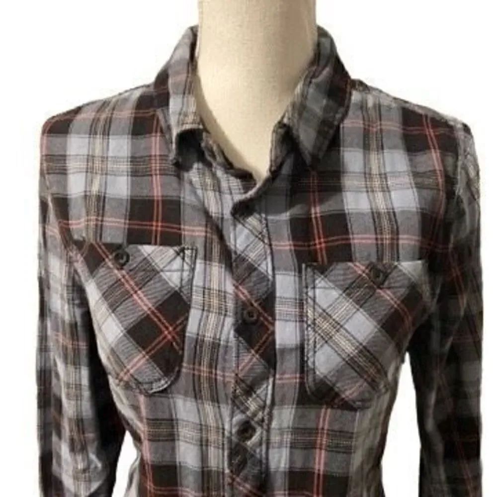 Junk Food Plaid Button Down Flannel sz S - Picture 5 of 8